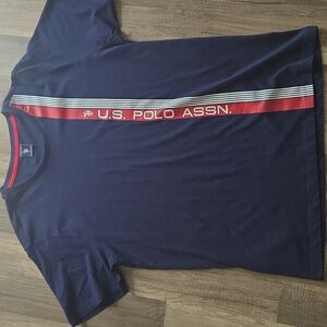 U.S. Polo Assn. Dark Blue Tee with Red Stripe